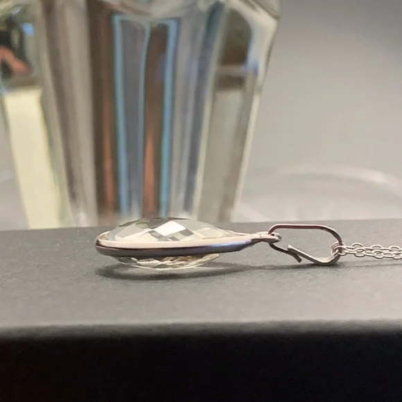 Genuine natural green amethyst 6.05ct pear cut Sterling silver 925 pendant/chain - Picture 4 of 13